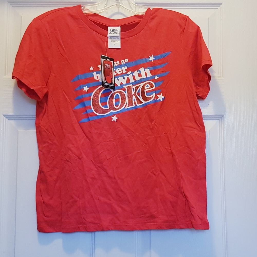 2021 Things Go Better with Coke T-Shirt Red Coca-cola NWT sL